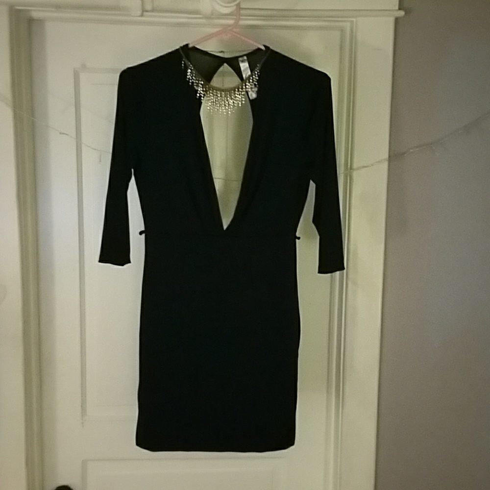 Black-Navy Holiday Party Dress
